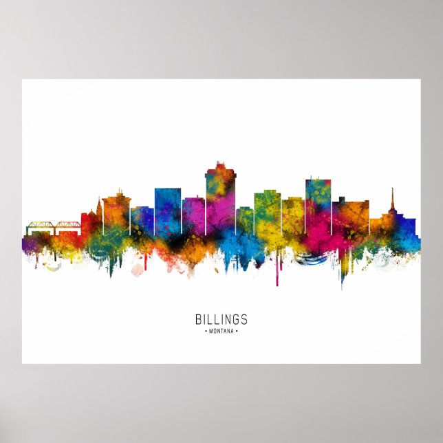 Poster Billings Montana Skyline (Frente)