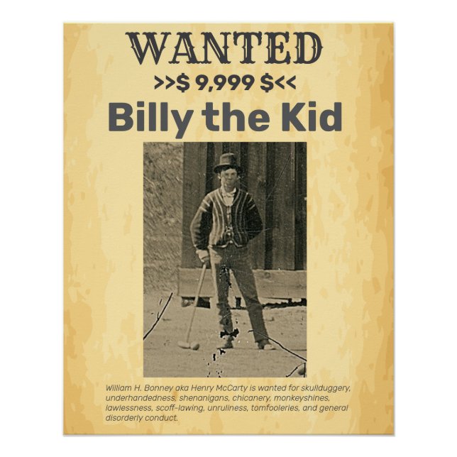 Póster Billy the Kid 🤠 WANARD Poster (Frente)