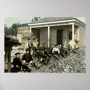 Póster Biloxi, casa 1905 da ostra de Mississippi