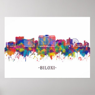 Poster Biloxi Mississippi Skyline