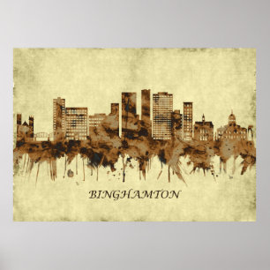 Poster Binghamton New York Cityscape
