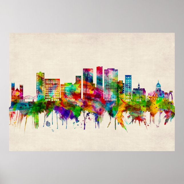 Poster Binghamton New York Skyline (Frente)