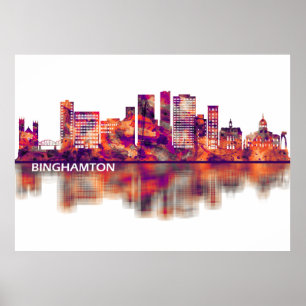 Poster Binghamton New York Skyline