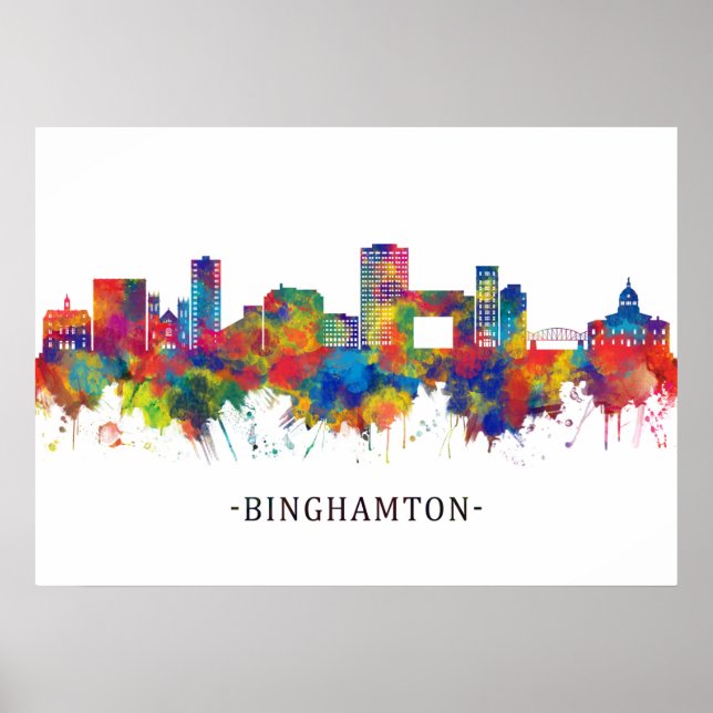 Poster Binghamton New York Skyline (Frente)