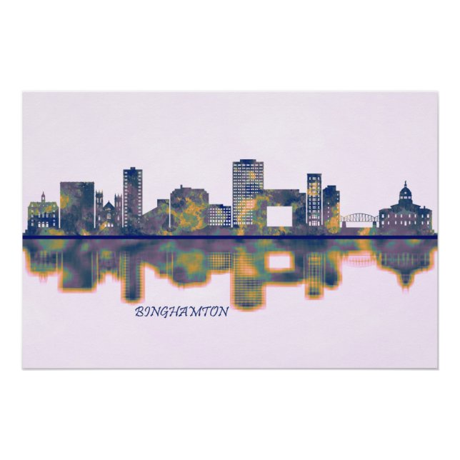 Póster Binghamton Skyline (Frente)
