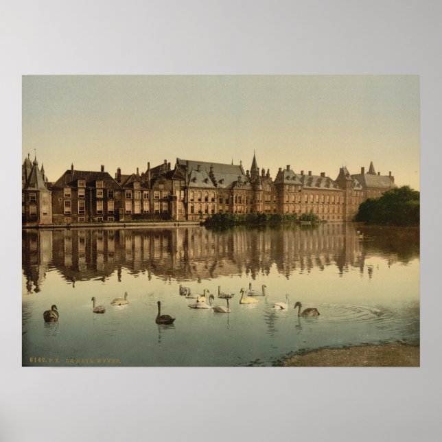 Póster Binnenhof através do Hofvijver, Haia (Frente)