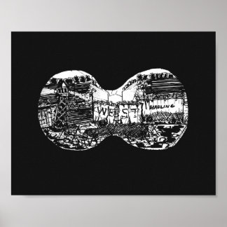 Poster Binocular view to the west