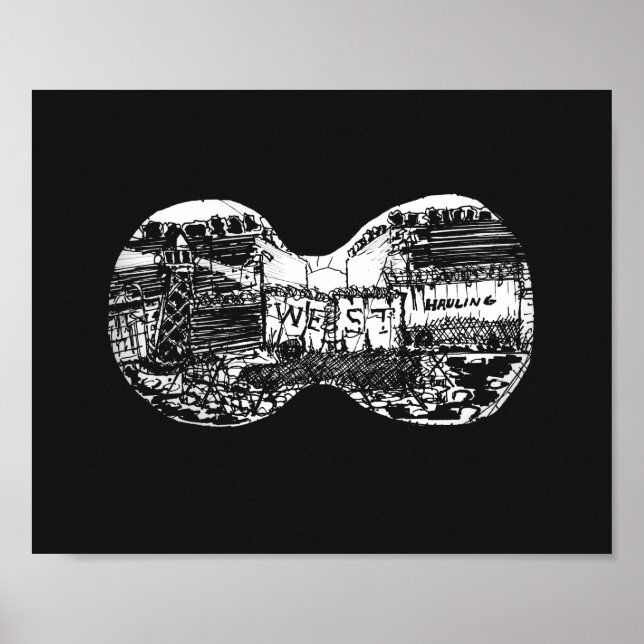 Poster Binocular view to the west (Frente)