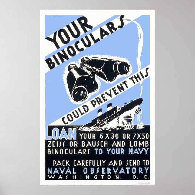 Póster Binoculares Podem Impedir Isso - WPA (Frente)