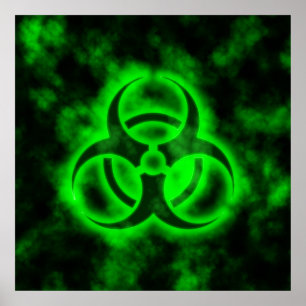 Póster Biohazard verde
