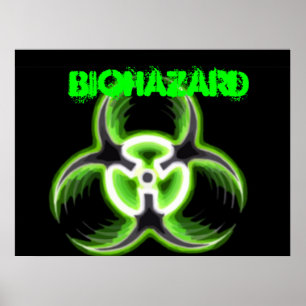Poster Biohazard verde ácido 08