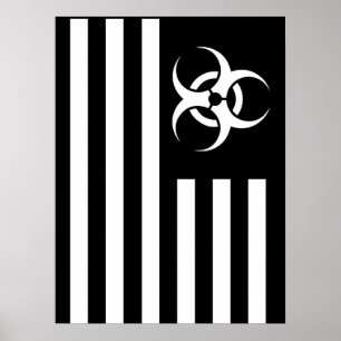 Poster biológico da bandeira negra da manifestaç