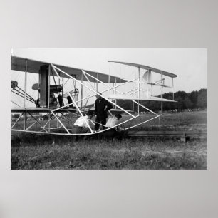 Poster Biplano dos irmãos de Wright na trilha 1909 do
