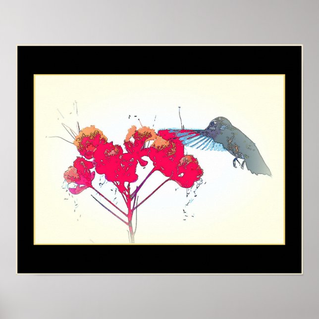Poster Bird Animal Selvagem Floral (Frente)