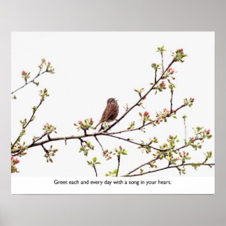 Póster Bird Cantando uma Canção Feliz