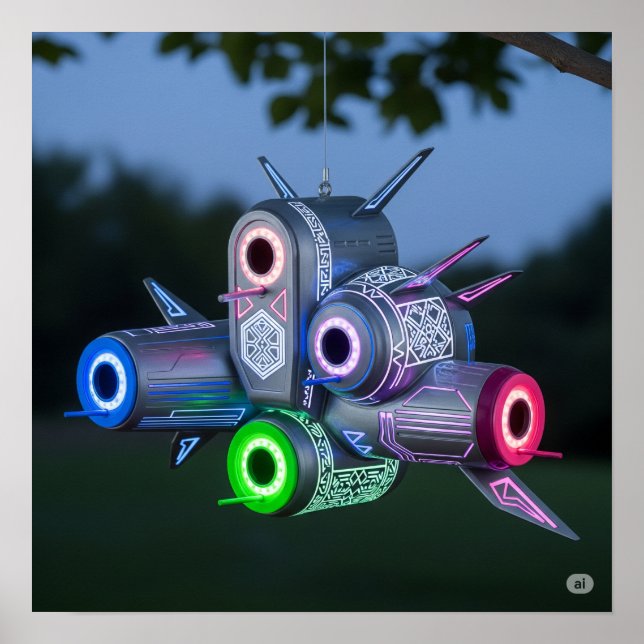 Poster Birdhouse do Futuro Espacial (Frente)