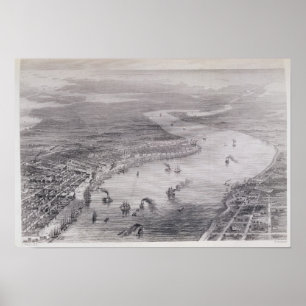 Póster Bird's-Eye View of New Orleans