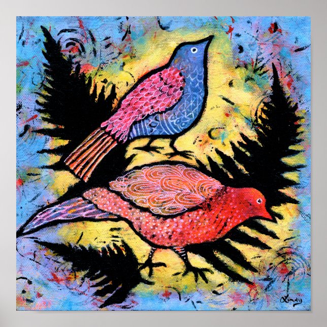 Poster Birds Surrounded by Blue Sky (Frente)