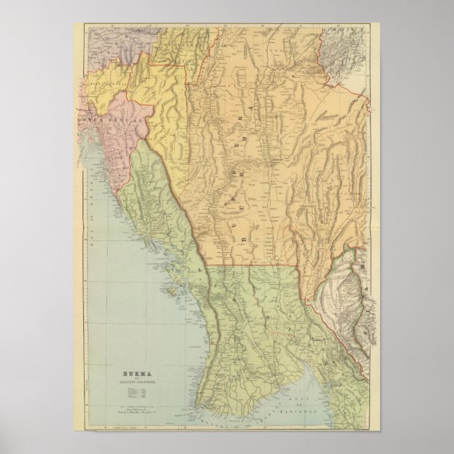 Póster Birmânia e países adjacentes (Frente)