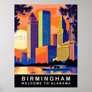 Poster Birmingham, Alabama, Rio Cahaba, Viagem