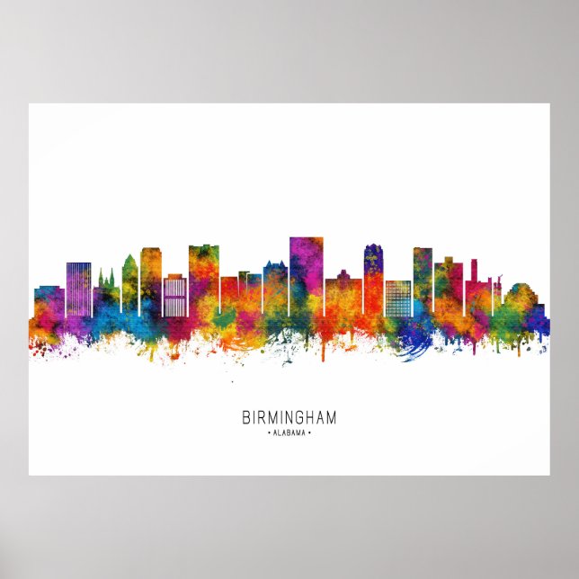 Poster Birmingham Alabama Skyline (Frente)