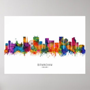 Poster Birmingham England Skyline