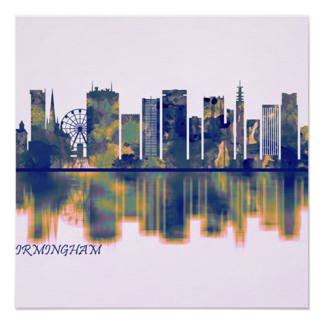 Póster Birmingham Skyline (Frente)
