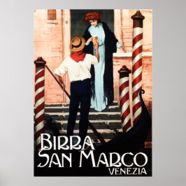 Poster BIRRA SAN MARCO VENICE Cerveja italiana Vintage