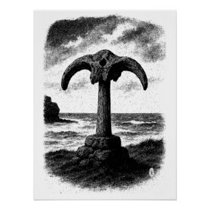 Póster Birsay Whalebone – Monumento de Tinta de Orkney