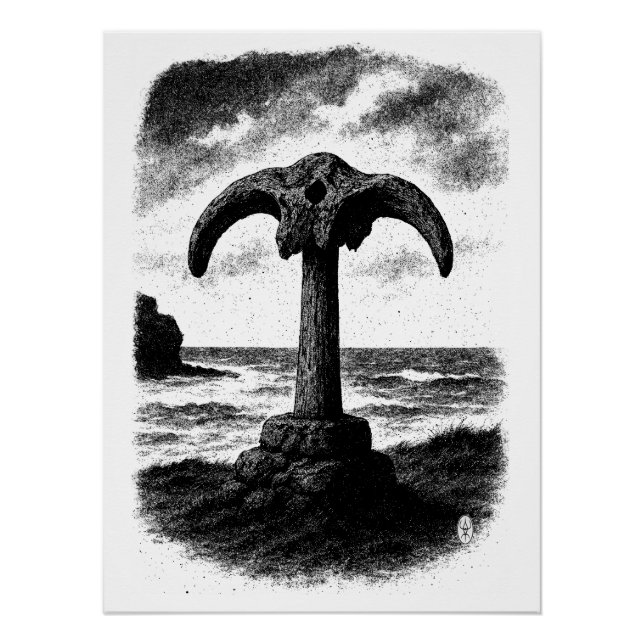 Póster Birsay Whalebone – Monumento de Tinta de Orkney (Frente)