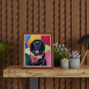 Póster Birthday Black Labrador Trabalho de arte