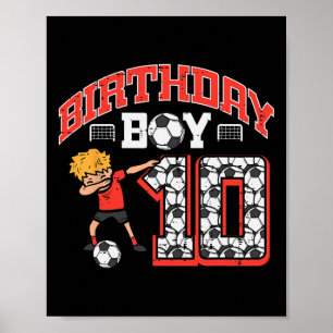 Poster Birthday Boy 10 Soccer Dab 10th Festa de aniversár