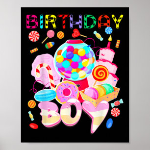 Poster Birthday Boy Candy Land Candy Candy Crew Docinho
