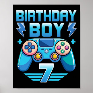 Poster Birthday Boy Video Gamer 7 Festa de aniversário 7 