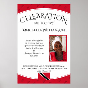 Poster BIRTHDAY CELEBRATION Trinidad Flag com Foto