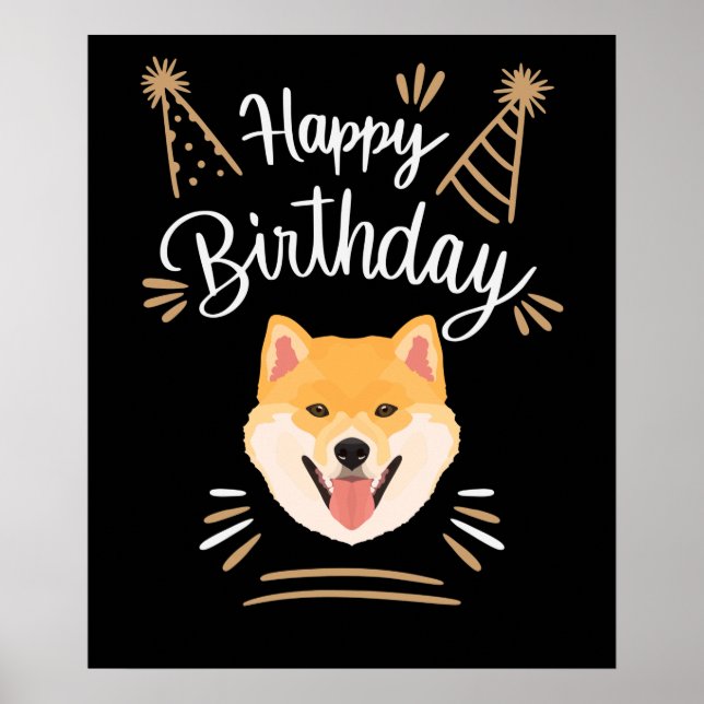 Poster Birthday Gift Shiba Inu (Frente)