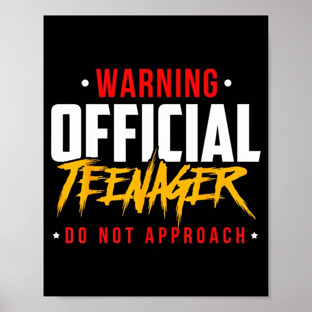 Poster Birthday Teenagers Teenager Do Not Approach  (Frente)