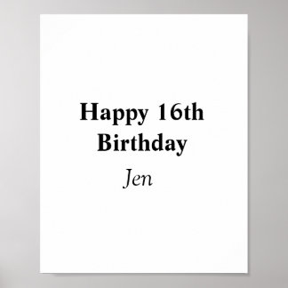Poster birthdays add your name text image editable invita