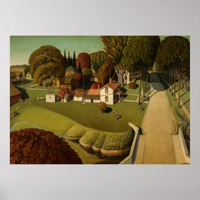 Poster Birthplace of Herbert Hoover por Grant Wood (Frente)