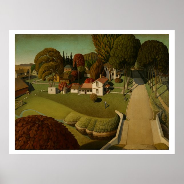 Póster "Birthplace of Herbert Hoover", por Grant Wood (Frente)