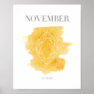 Póster Birthstone citrino novembro