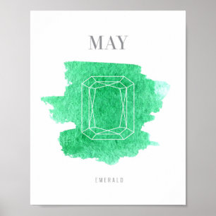 Póster Birthstone esmeralda