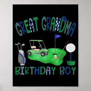 Poster Bisavó do Menino do Aniversário Buraco de Um Golfe