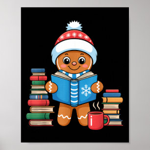 Poster Biscoito de Gengibre Literário Lendo Livros Pijama