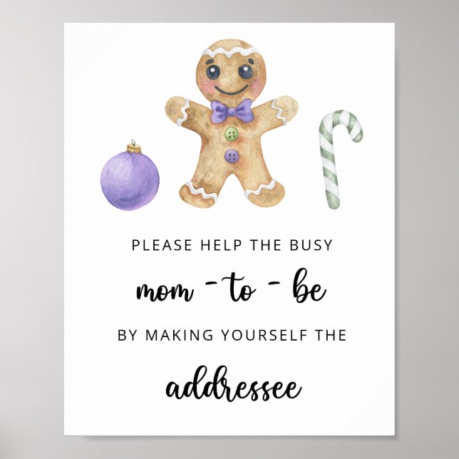 Poster Biscoito de Natal - Ajude a futura mamãe ocupada (Frente)