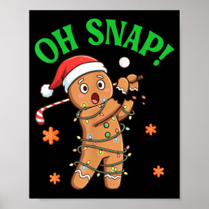 Poster Biscoito de Natal de Gengibre Engraçado Golfe Oh S