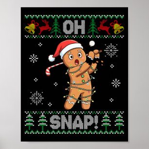 Poster Biscoito De Natal De Golfe De Pão De Mel Oh Snap P