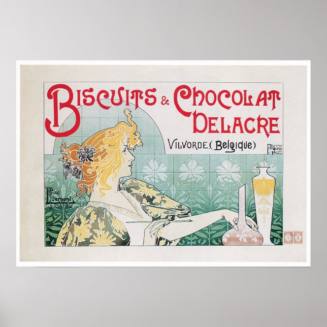 Póster Biscoitos Chocolate Vintage Comida E Arte (Frente)