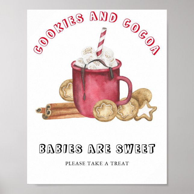 Poster Biscoitos de gengibre com bebês de cacau são doces (Frente)