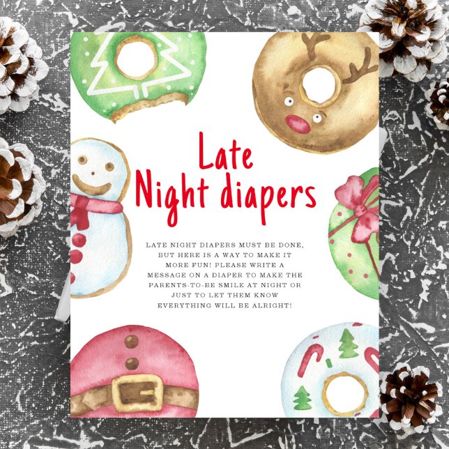 Poster Biscoitos de inverno chá de bebê fraldas Noturna (Criador carregado)